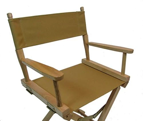 Gold Medal 18"" Table Height Contemporary Natural Frame Directors Chair - Natural - Image 6