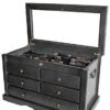 DisplayGifts Collector's Choice Solid Wood Knife Display Case Tool Storage Cabinet W/ 5 Drawer Gallery Quality Black