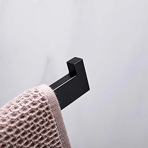 TASTOS Premium Stainless Steel Hand Towel Holder, Square Hand Towel Ring Heavy Duty Wall Mounted Modern Hand Towel Bar For Bathroom Kitchen, Matte Black - Image 6