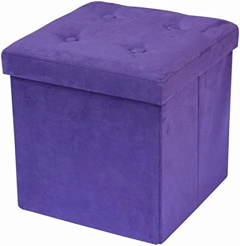 Sorbus Storage Ottoman Bench β Collapsible/Folding Bench Chest With Cover β Perfect Toy And Shoe Chest, Hope Chest, Pouffe Ottoman, Seat, Foot Rest, β Contemporary Faux Suede (Gray) - Image 8