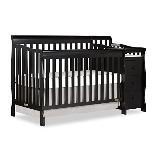 Dream On Me 5 In 1 Brody Convertible Crib With Changer In Black, Greenguard Gold Certified, Comes With 1" Changing Pad, Non-Toxic Finish, Made Of Durable Pinewood - Image 9