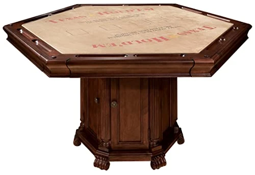 Howard Miller Niagara Game Table 699-013 โ Rustic Cherry Finish, Lightly Distressed, Adjustable Floor Levelers, Reversible Top, Storage Base, Game Accessories Included - Image 3