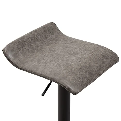 Finnhomy Set Of 2 Adjustable Bar Stools, Swivel Barstools For Kitchen Counter Height Chair, Retro Grey - Image 5