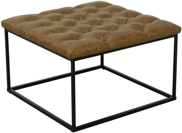 HomePop Home Decor | Large Upholstered Bench | Bench Ottoman With Storage For Living Room & Bedroom | Decorative Home Furniture (Light Brown Faux Leather) - Image 8