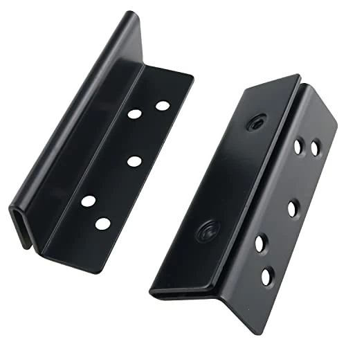 WHYHKJ 2PCS Double Hook Slot Hole Hanging Slot Bracket Bed Frame Bed Post Double Hook Slot Hardware Attachment Bracket For Wooden Bed