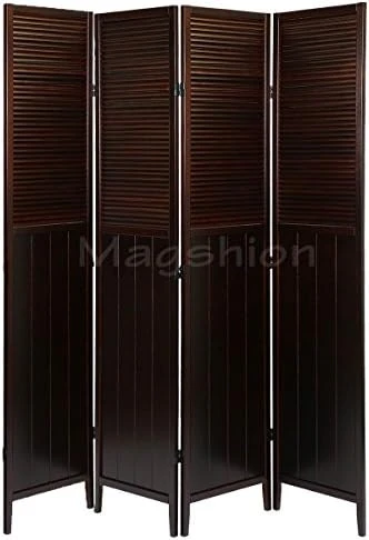 Magshion Oriental Room Divider Hardood Shoji Screen (Cherry, 4-Panel) - Image 4