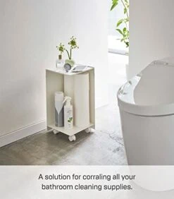 Yamazaki Bathroom Organizer Home Rolling Steel | Toilet Paper Stocker, One Size, White