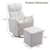 GNIXUU Rocking Chair Nursery, Swivel Glider With Ottoman, Accent Chairs Rocker With Arm For Living Room, Baby Room, Bedroom, White Teddy Fabric
