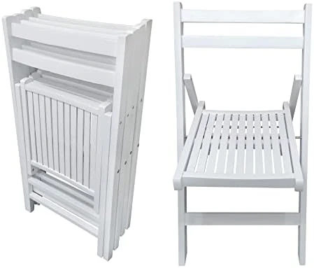 JLBENQIJL Set Of 4 Folding Chairs Poplar Wooden Slatted Seat For Dining Room Kitchen Balcony Wedding Occasion Events, Black - Image 9