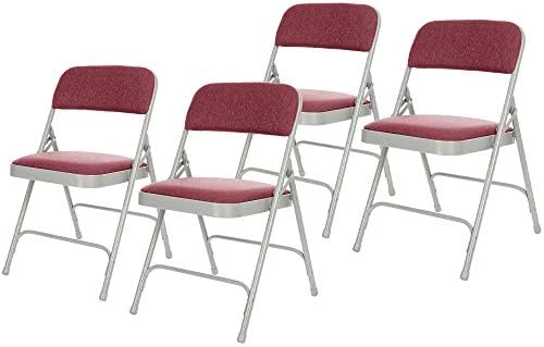 OEF Furnishings Deluxe Fabric Upholstered Double Hinge Premium Folding Chairs, Grey - Image 10