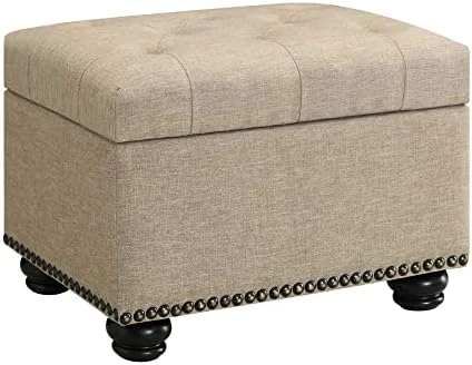 Convenience Concepts Designs4Comfort 5th Avenue Storage Ottoman, Espresso Faux Leather - Image 10