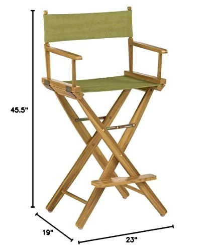 Casual Home 30" Director's Chair Natural Frame-with Olive Canvas, Bar Height - Image 7