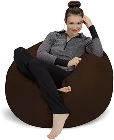 Sofa Sack Bean Bag Chair: 3' Memory Foam Furniture Bean Bag - Medium Sofa With Soft Micro Fiber Cover - French Blue - Image 11