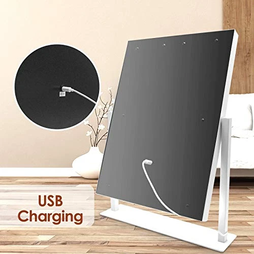 WEILY Hollywood Vanity Mirror With Lights,Large Lighted Makeup Mirror With 3 Color Light & 12 Dimmable Led Bulbs,Smart Lighted Touch Control Screen & 360 Degree Rotation(White) - Image 4