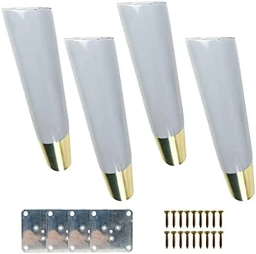 Set Of 4 Sofa Furniture Furniture Legss,Oblique Tapered,Oak Cabinet With Mounting Plate And Screws, Sofa,Coffee Table,Chair,Wardrobe,Bedside Ta Kaihangwang (Color : White, Size : 15.5cm/6.1in) - Image 8