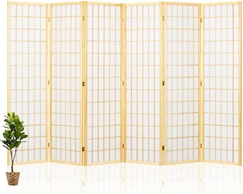 Salfanre Divider For Room Separation, 4 Panel Room Divider, Japanese Room Dividers, Shoji Screen, Folding Screen, 5.6 Ft, Natural - Image 7