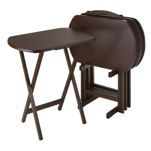 Winsome Wood TV Tray Set & Wood Sedona Bed Tray, Antique Walnut