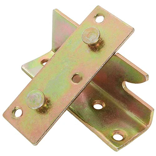 12 Sets Bed Rail Fittings No-Mortise Bed Rail Brackets Heavy Duty Bed Frame Hardware Rust Proof Bed Frame Connectors For Headboards, Footboards - With Screws - Image 2