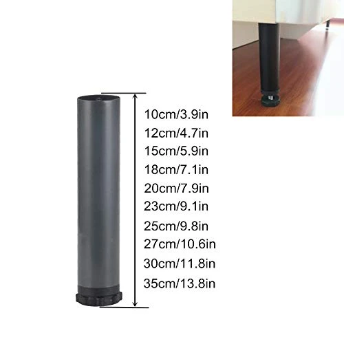 Heavy Duty Metal Furniture Feet Iron Adjustable Furniture Legs Bed Legs Support Foot Clamp Feet Bed Frame Support Accessories Replacement Furniture Legs,Adjustable 1cm,Set Of 4 Kuangzhanwang ( Color : - Image 2