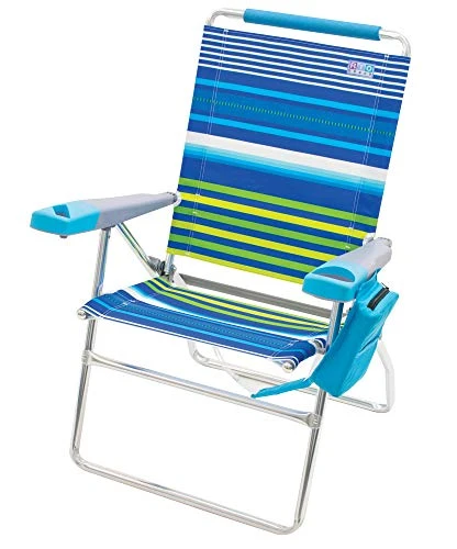 Rio Brands Rio Beach 4-Position 17" Tall Folding Beach Chair - Stripe, 17" Extended Height 4 Position Folding Beach Chair - Image 2