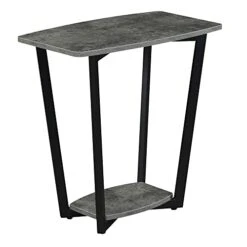 Convenience Concepts Graystone End/Side/Nesting Tables, Cement/Black