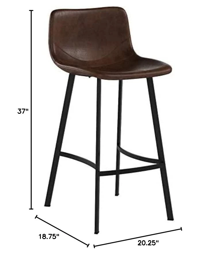 Christopher Knight Home Dax Barstools, 2-Pcs Set, Snake Skin Brown - Image 3