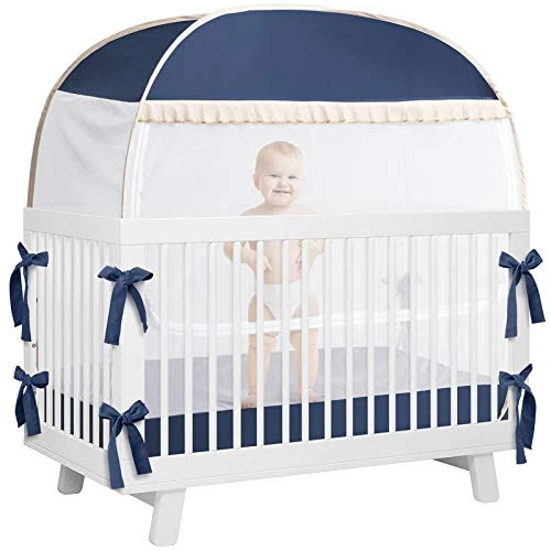L RUNNZER Baby Crib Tent, Pop Up Crib Canopy To Keep Baby From Climbing Out, Safety Crib Net Mosquitoes Net With See-Through Mesh, Fits Most Standard Cribs - Image 10
