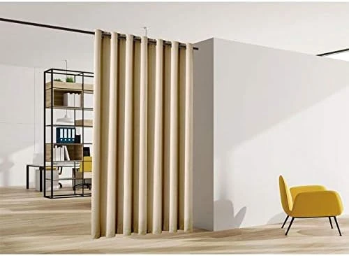 Blackout Room Divider Panel Privacy Partition Heavyweight Premium Fabric Thermal Insulated, Grommet Top, 48" Wide X 84" Tall, Grey Color - Image 7