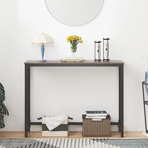 YEAR COLOR Console Table Narrow Sofa Table Entryway Table Sofa Table Narrow Long, Industrial Couch Table Hallway Table With Steel Frame For Living Room/Foyer - Image 8