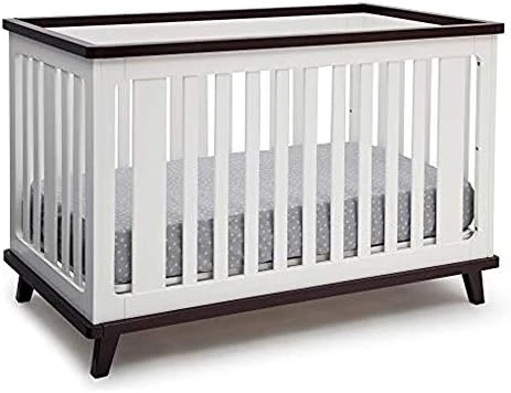 Delta Children Ava 3-in-1 Convertible Baby Crib, Greenguard Gold Certified, White/Black Espresso - Image 6