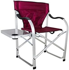 Stylish Camping SL1214 Black Heavy Duty Folding Camping Director Chair With Side Table - Image 4