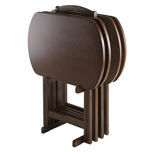 Winsome Wood TV Tray Set & Wood Sedona Bed Tray, Antique Walnut - Image 3