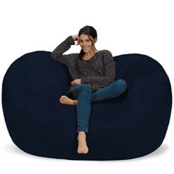 Chill Sack Bean Bag Chair: Huge 6' Memory Foam Furniture Bag And Large Lounger - Big Sofa With Soft Micro Fiber Cover - Navy