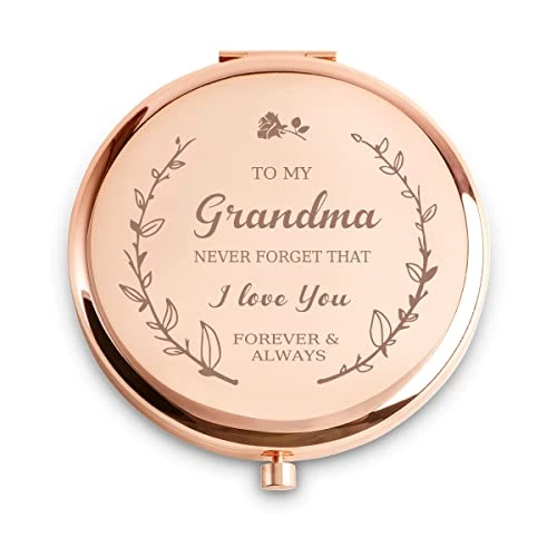 COYOAL Grandma Gifts From Grandchildren, Personalized Engraved Compact Mirror, Unique Mothers Day Birthday Gifts For Grandma, Nana, Grammy, Grandmother