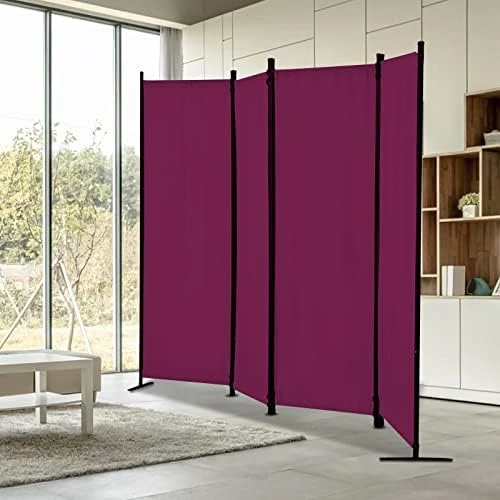 Room Dividers Folding Privacy Screens 4 Panel Partition Screen Steel Frame& Frabic Office Partition For Home Office Dorm Decor Black - Image 10