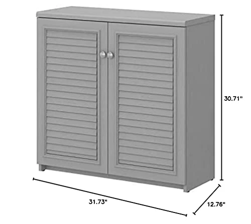 Bush Furniture Fairview 2 Door Low Storage Cabinet, Cape Cod Gray - Image 3