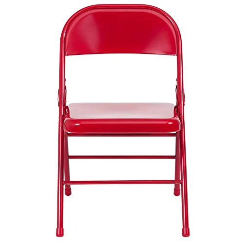 Flash Furniture 2 Pack HERCULES Series Triple Braced & Double Hinged Red Metal Folding Chair - Image 7