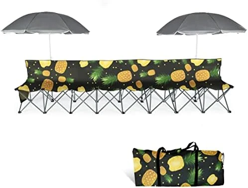 AOTIFARM Portable Sports Bench 4 Seat Folding Camping Chairs Team Sideline Bench Lawn Chairs Heavy Duty With Removable Seat Green XH4Y1A Folding Chairs - Image 10