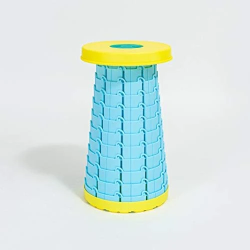 Tiancai's Folding Portable Outdoor/Indoor Stool, Retractable/ Telescoping Seat, BBQ, Fishing, Camping, Footstool, Kitchen Stool, Step Stool, Cute Stool (Yellow) - Image 7
