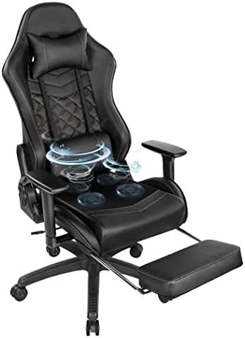 Blue Whale Heavy Duty Gaming Chair With Air-Cooling System, 350LBS Reinforced Nylon Base, High Back Racing Computer Chair With Adjustable Linked Armrest, PU Leather Ergonomic Office Chair - Image 7