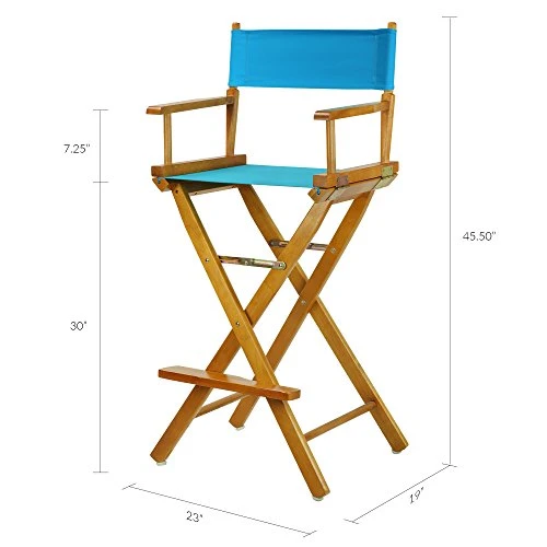 Casual Home 230-05/021-27 Director Chair 30" - Bar Height Honey OakFrame/Turquoise Canvas - Image 5