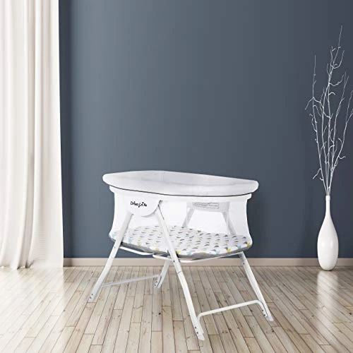 Dream On Me Poppy Traveler Portable Bassinet In White And Grey, Lightweight, Spacious And Convenient Mesh Design, JPMA Certified, Easy To Clean And Fold Baby Bassinet - Carry Bag Included - Image 2