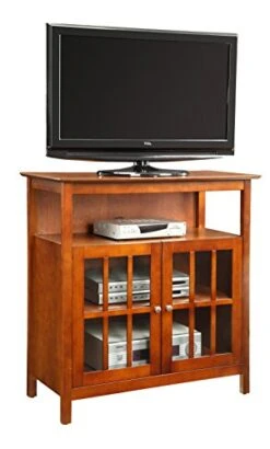 Convenience Concepts Big Sur Highboy 40 Inch TV Stand With Storage Cabinets, Cherry