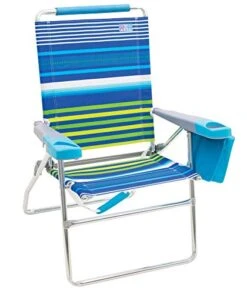 Rio Brands Rio Beach 4-Position 17" Tall Folding Beach Chair - Stripe, 17" Extended Height 4 Position Folding Beach Chair