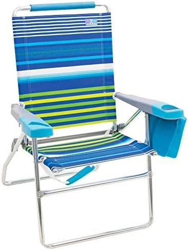 Rio Brands Rio Beach 4-Position 17" Tall Folding Beach Chair - Stripe, 17" Extended Height 4 Position Folding Beach Chair - Image 8