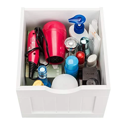 Home Furnishing Plaza Single Door Bathroom Storage Cabinet With 4 Drawers White Floor Cabinet Multifunctional Bathroom Storage Organizer Rack Stand - Image 5