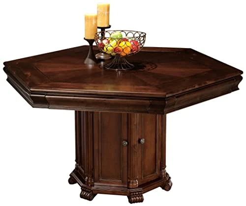 Howard Miller Niagara Game Table 699-013 โ Rustic Cherry Finish, Lightly Distressed, Adjustable Floor Levelers, Reversible Top, Storage Base, Game Accessories Included - Image 2