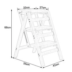 DINGZZ Step Stool-Portable Folding 3-Step Ladder,Folding Step Stool,Portable Lightweight Folding Space Saving Ladders,Multi-Use For Household, Market, Office