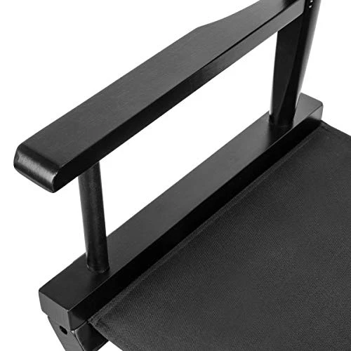 CLAR DC-30 Directors Chair 30" Height Lightweight Foldable Portable Black Wood Frame With Footrest - For Home Or Commercial Use - Makeup Artist Chair - Film Directing Or YouTube (Black) - Image 6