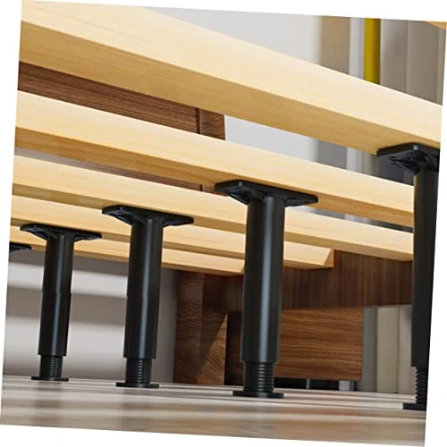Yardwe 4pcs Bed Support Frame Adjustable Stand Replacement King Size Bed Support Legs Bed Frame Center Support Bed Legs Replacement Bed Frame Legs Bed Center Leg Furniture Holder Black - Image 2